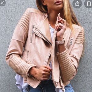 NWT Ivory & Chain Ultra Suede Moto Jacket
